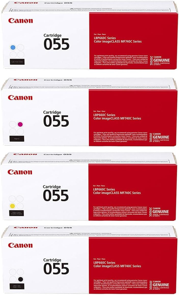 Canon CRG 055 Standard Capacity Toner Cartridge for MF743 & MF741 Printers, with Black/Cyan/Magenta/Yellow